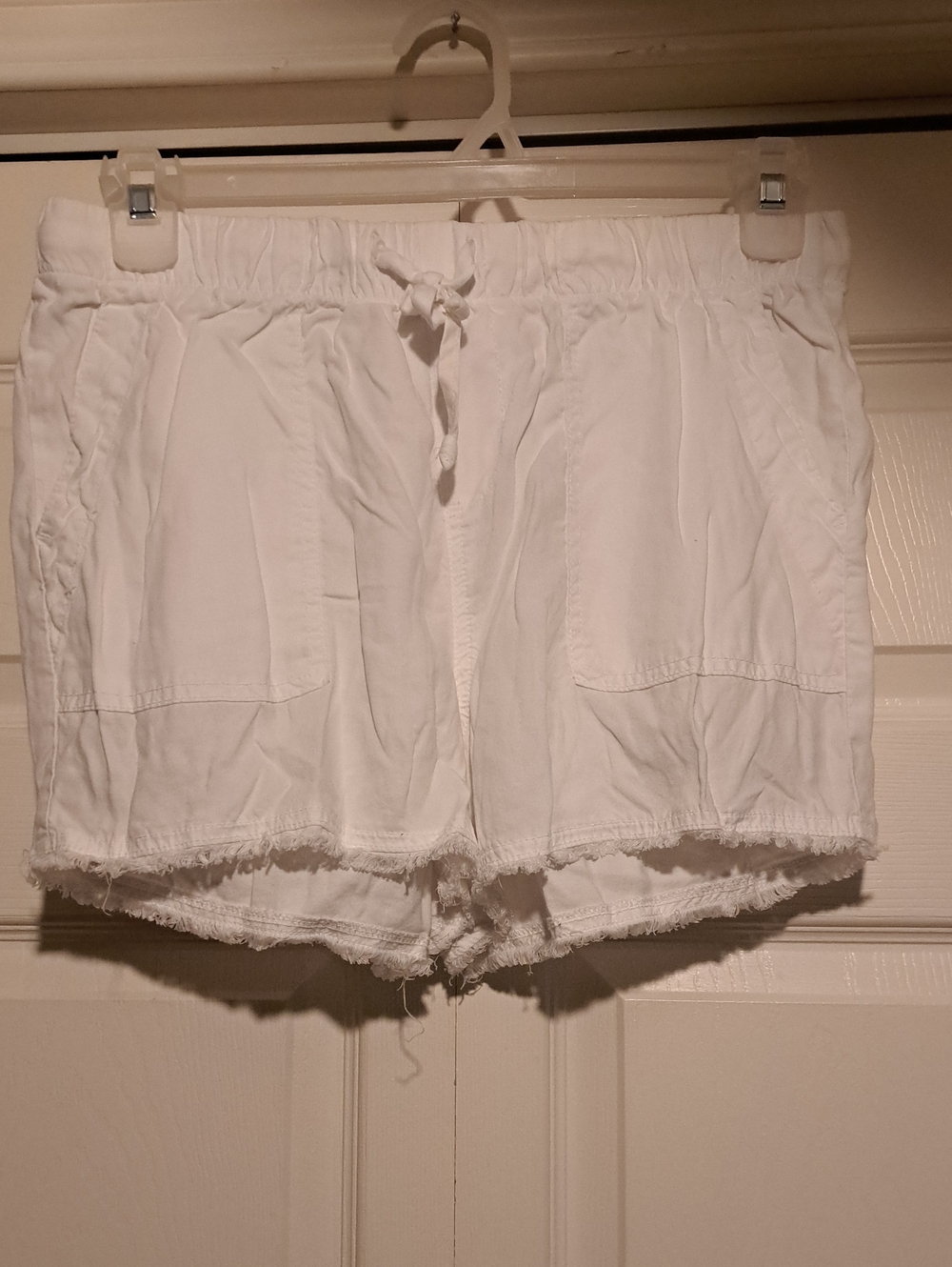 🏖For The Republic-White High-Waist Drawstring Womans Casual summer Shorts